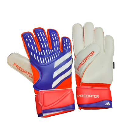 adidas Predator Match Fingersave Goalkeeper Gloves (Lucid Blue/Solar Red/White) (Size: 8,9,10)